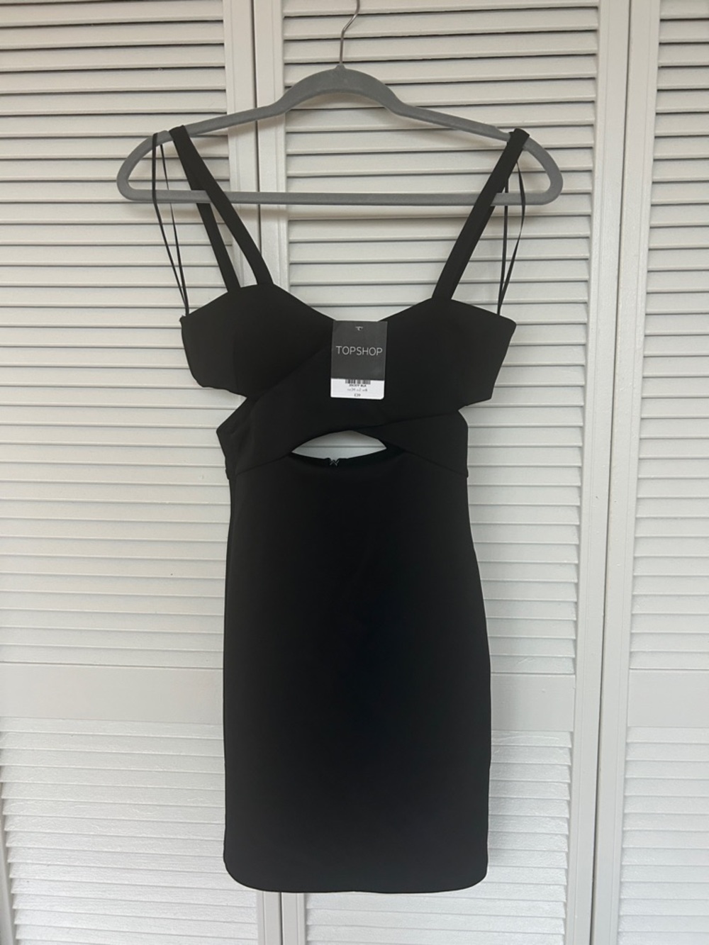 Topshop Black Cutout Mini Dress with Double Straps